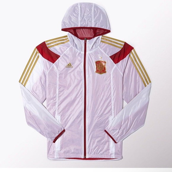 ADIDAS Rare Spain Anthem Soccer Jacket, Windbreaker, Triple Gold - Picture 1 of 3
